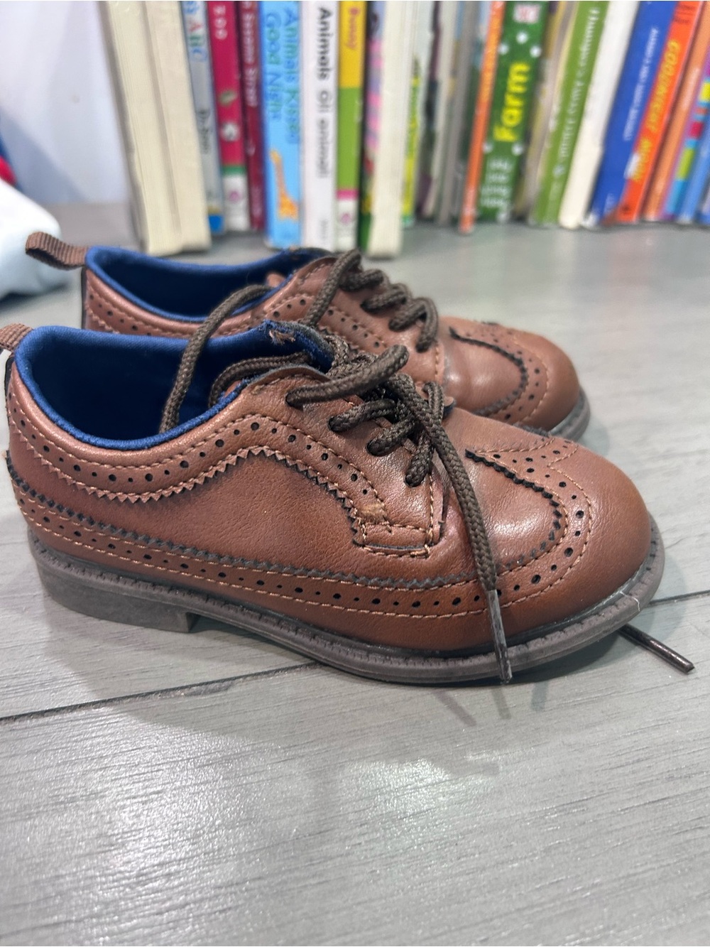 Carters classic Brown Wingtip Kids Dress Shoes